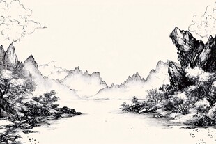 水墨山水意境图