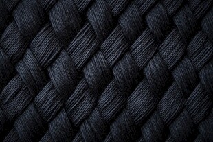 黑色编织纹理面料特写