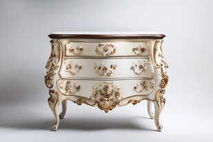 欧式雕花精致三斗柜