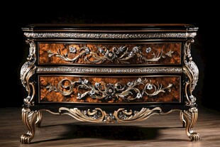 欧式雕花精美双屉斗柜