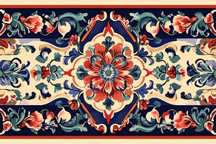 复古花卉图案精美装饰画