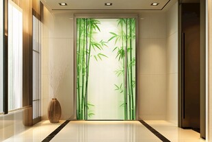 中式走廊竹景墙面装饰
