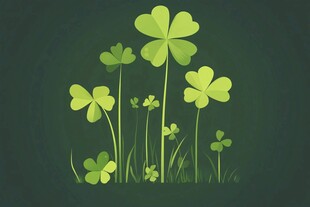 清新三叶草插画