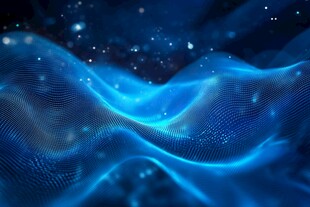 蓝色科技动感粒子波浪背景