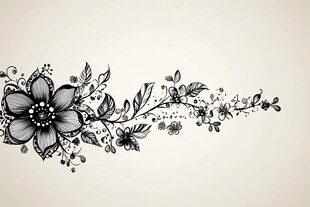 手绘花卉装饰元素