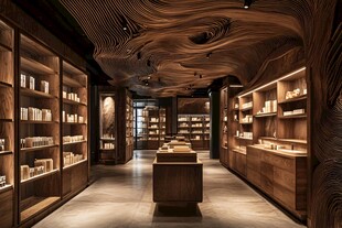 木质美学书店的静谧空间