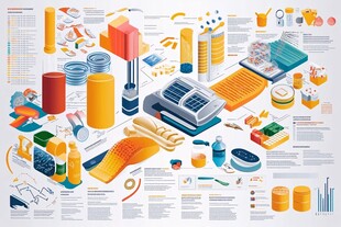 超市收银场景与商品插画