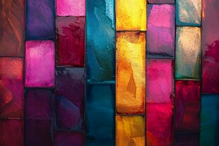 多彩方块抽象艺术图案