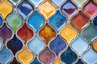 多彩几何马赛克瓷砖图案