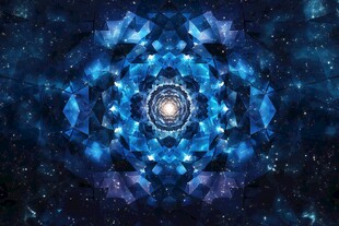 蓝色宇宙几何梦幻图案