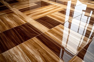 精美木纹瓷砖地板特写