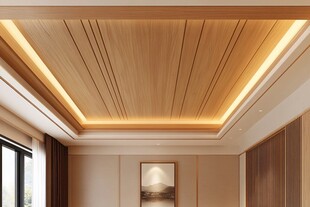 简约木质吊顶客厅空间展示