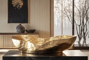 奢华金色艺术摆件室内展示