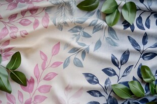 花叶图案布料 清新自然风