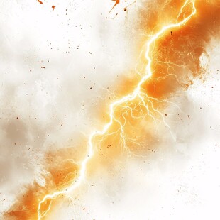 橙黄色闪电特效背景图