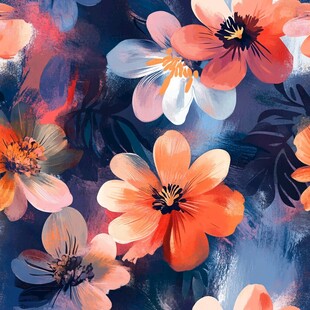 绚丽花卉图案背景设计