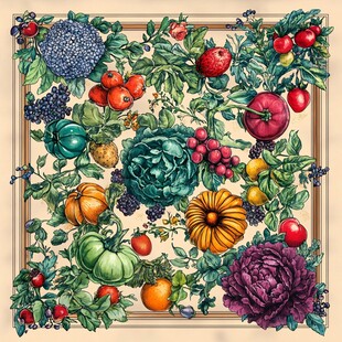 果蔬花卉手绘精美图案