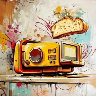 创意面包制作机器插画