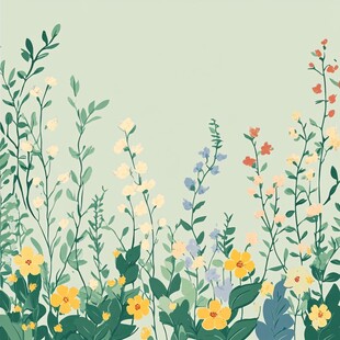 清新花草装饰图案