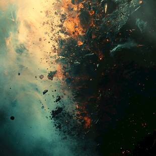 宇宙星球爆炸震撼场景