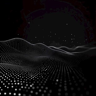黑白粒子波浪科技背景图