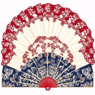 中式花纹折扇 尽显古典韵味