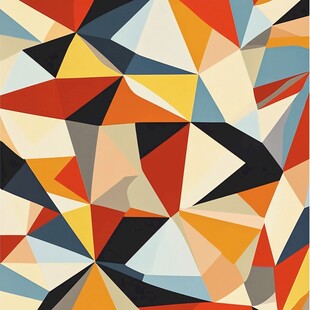 几何拼接多彩抽象图案