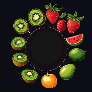 水果环绕图 多彩鲜果齐聚