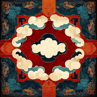 中式古典云纹图案设计