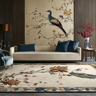 中式客厅的雅致花鸟装饰