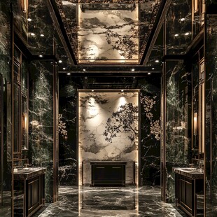 奢华中式大理石浴室空间