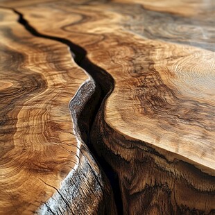 天然木纹裂缝的独特木板