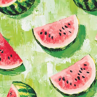 水彩风西瓜图案背景