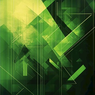 绿色几何抽象科技风背景
