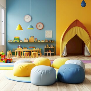 多彩儿童游戏室舒适小天地