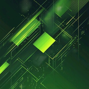 科技感绿色几何线条背景图