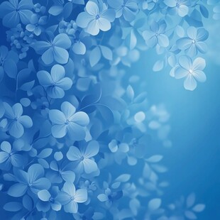 梦幻蓝色花朵背景图