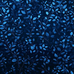深蓝叶片无缝背景图案