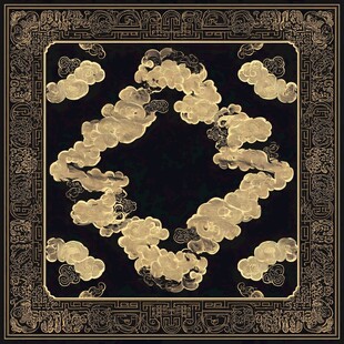 中式黑金祥云古典纹样