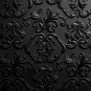 黑色立体欧式花纹背景图