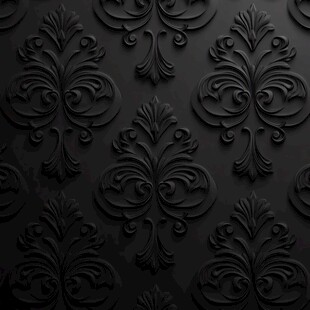 黑色浮雕花纹墙面装饰
