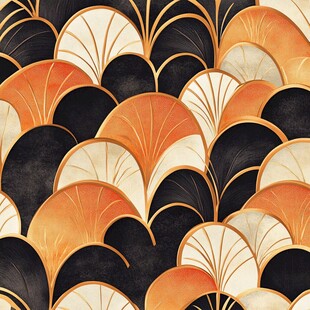 扇形几何图案装饰艺术纹理