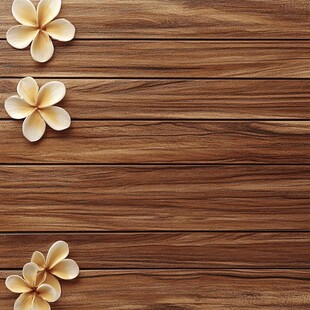 木底上的淡雅鸡蛋花