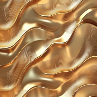 金色波浪质感金属纹理背景