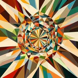 炫彩几何放射抽象艺术图案