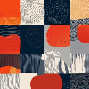 几何抽象拼接艺术图案