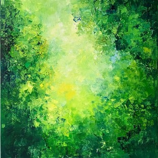 绿意盎然的抽象森林图景