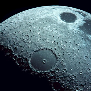 月球表面的环形山景观