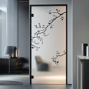 中式花枝玻璃门 简约雅致