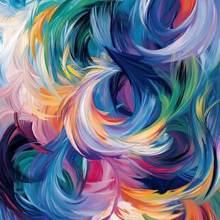 绚丽色彩抽象动感线条画
